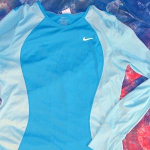 Blue Nike Active wear Dri-Fit Long Sleeve Shirt
